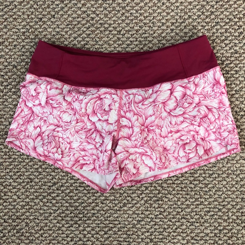 Lululemon shorts- pink and white floral